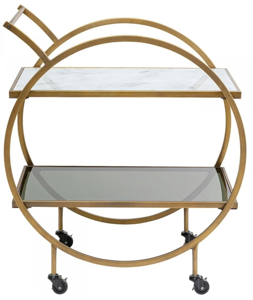 Kare Design Loft Ronde Design Trolley Messing - 74 X 40cm.