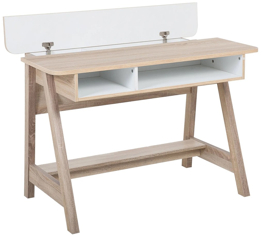 Bureau lichte houtkleur/wit 110x60 cm JACKSON Beliani