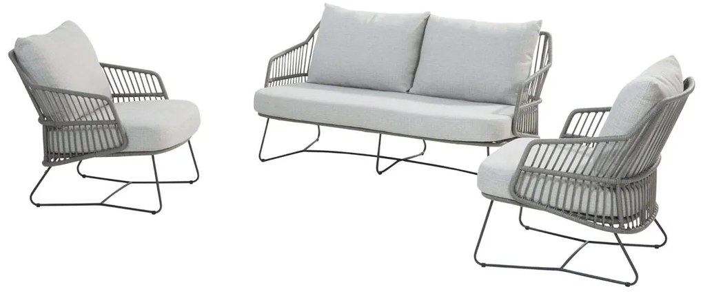 4 Seasons Outdoor Ancora loungeset antraciet Silver Grey SALE Loungeset antraciet weerbestendig