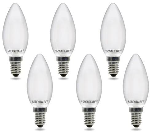 E14 LED Filament Kaarslamp 2W Warm Wit Dimbaar Mat 6-Pack