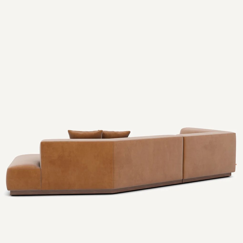 Linker open hoekbank fluweel, Jacopo