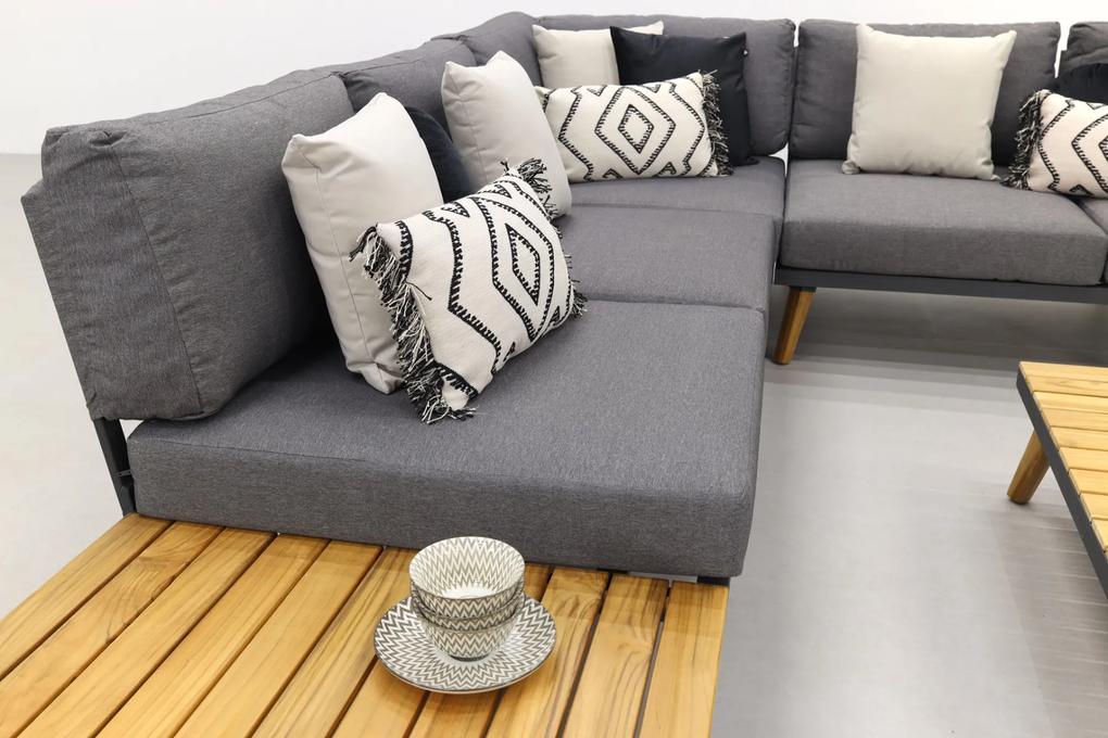 Cordoba loungeset aluminium - teak 4-delig