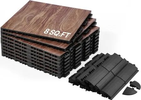 VEVOR Dansvloerset, 315x315 mm dansvloertegels, 9-delige in elkaar grijpende dansvloer, draagbare dansvloer met zachte basis (eikennerf, 9 vierkante voet/doos)