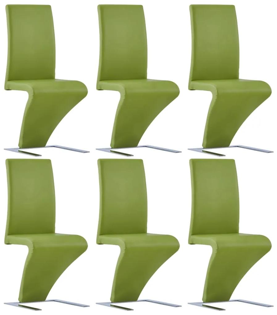 vidaXL Eetkamerstoelen met zigzag-vorm 6 st kunstleer groen