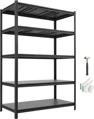 VEVOR zwaar uitgevoerde opbergkast, opbergrek met 5 planken, 1230x623x1813 mm, 1360,8 kg, stalen frame, modulair en verstelbaar ontwerp voor doe-het-zelf, werkbankfunctie, flexibele opbergkast voor thuis, garage en werkplaats