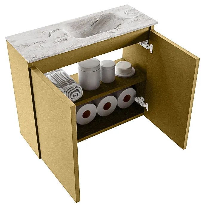 Mondiaz Ture DLux toiletmeubel 60cm oro met wastafel glace rechts met kraangat