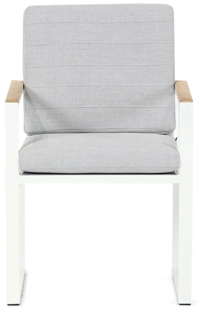 Tuinset 6 personen 220 cm Aluminium/Teak/Aluminium/teak Wit Santika Furniture Soray