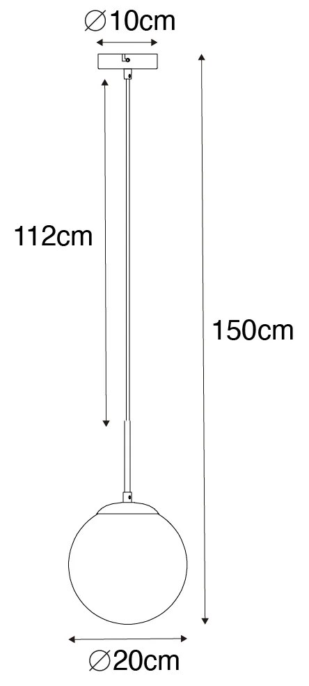 Smart hanglamp met dimmer goud met opaal glas incl. Wifi P45 - Flore E27 bol / globe / rond Binnenverlichting Lamp