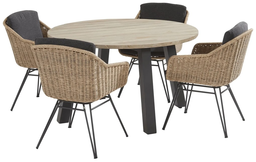 Taste by 4SO Ronde Tuintafel - Derby - Ø 130 cm - Teak / Aluminium - Taste by 4SO