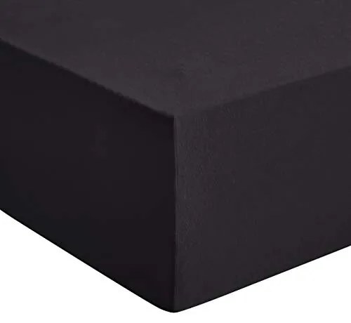 Jersey premium hoeslaken, zwart - 160 x 200 cm