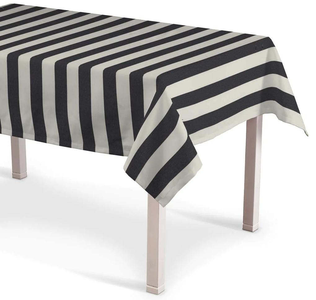 Dekoria Rechthoekig tafelkleed collectie Quadro wit-grijs gestreept 130 × 160 cm