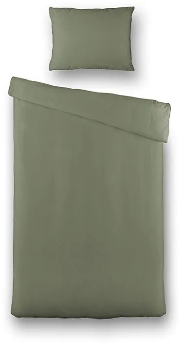 Presence Satijn Uni - Groen 1-persoons (140 x 200/220 cm + 1 kussensloop) Dekbedovertrek