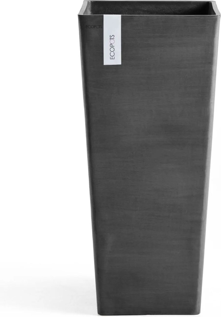 Ecopots bloempot Rotterdam High 70 - Vierkant - Dark Grey - 32,7 x H70,5 cm