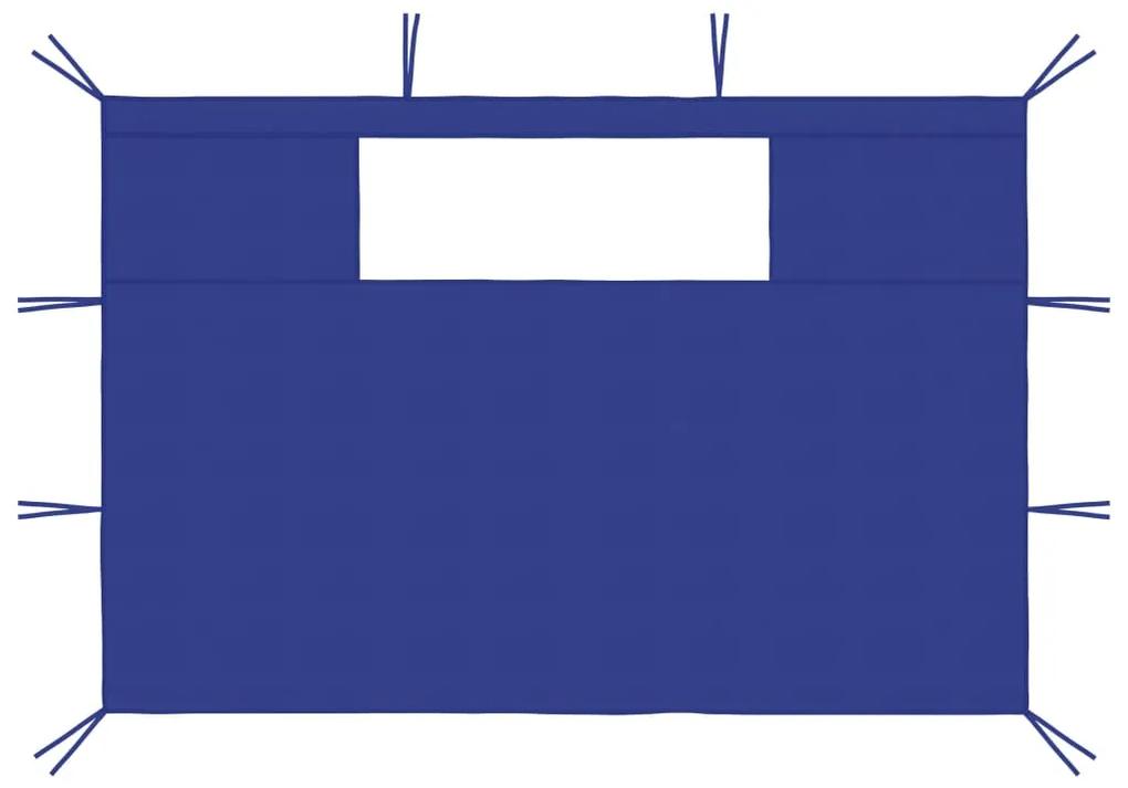 vidaXL Prieelzijwanden met ramen 2 st blauw