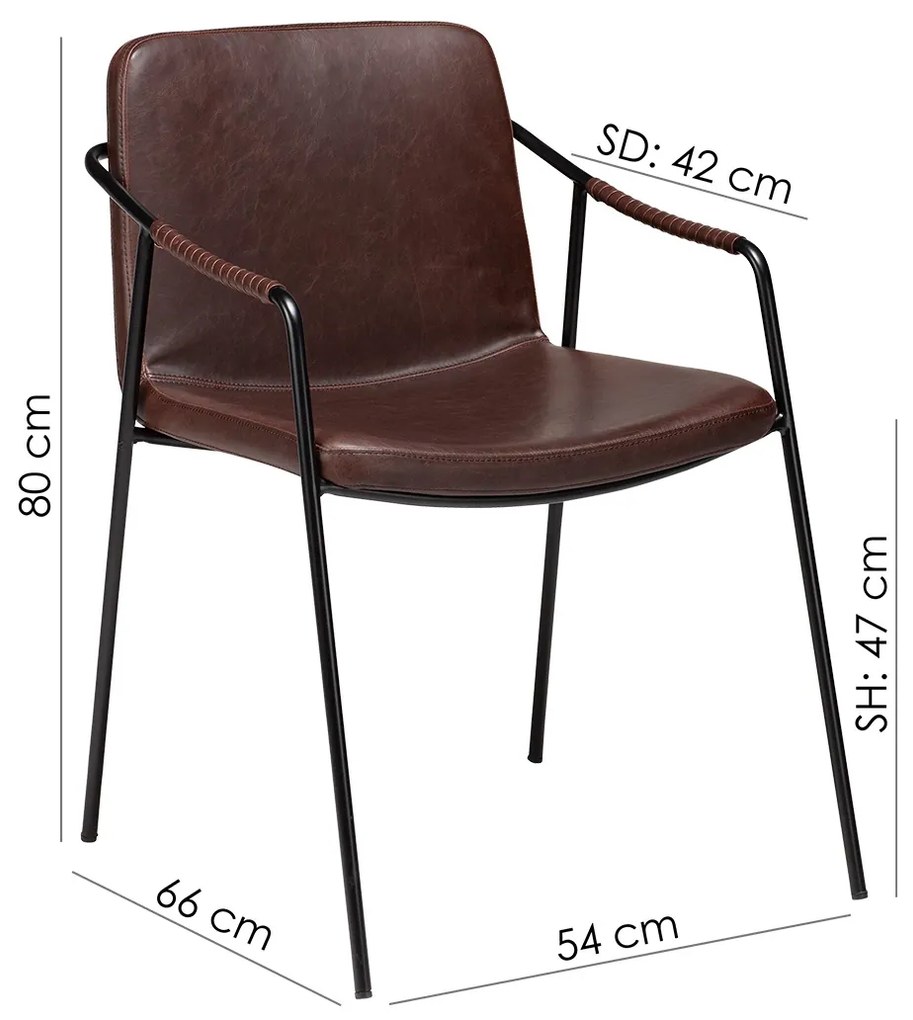 Dan-Form Boto Design Eetkamerstoel Cocoa Bruin Kunstleer