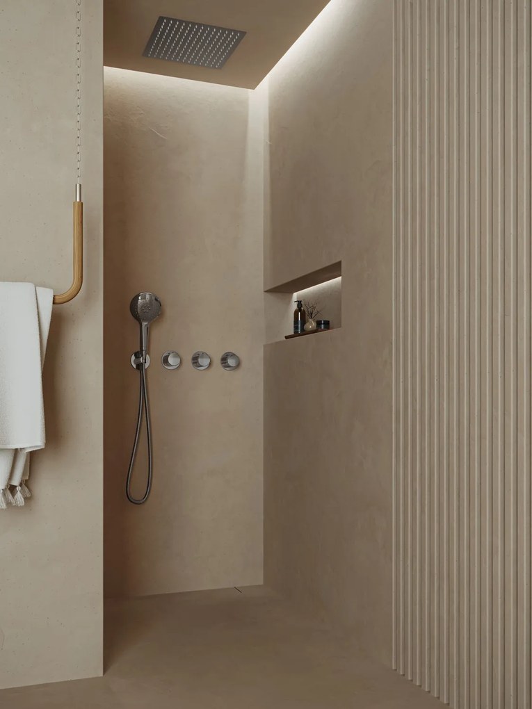 Saniclear Plus inbouw regendouche met inbouw douchekop 30x30cm en 2 standen handdouche chroom