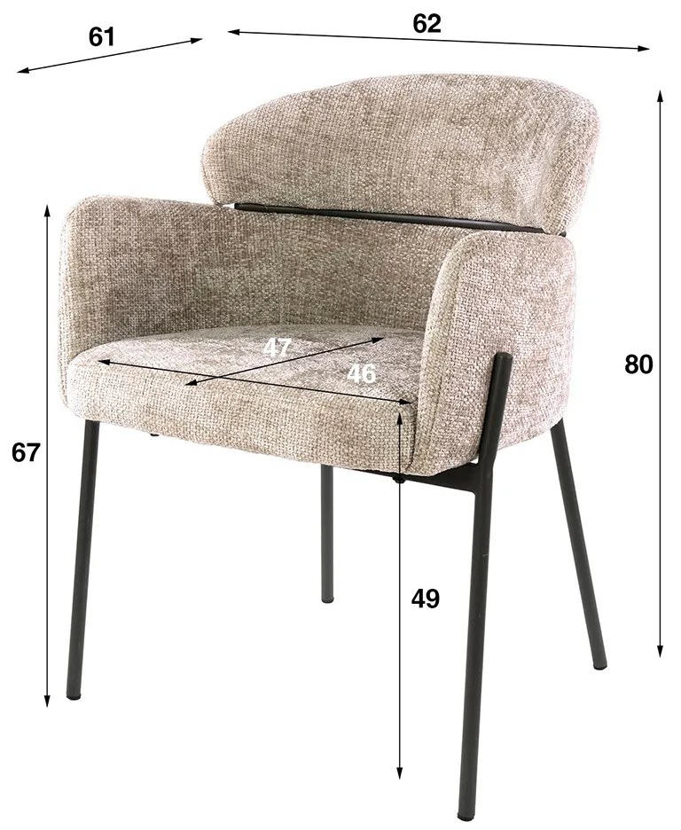 Comfortabele Eetkamerstoel Beige