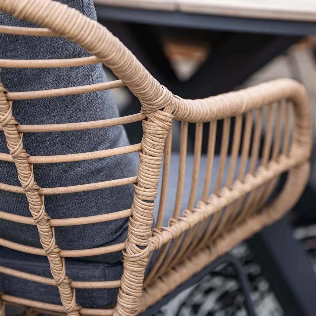 Garden Impressions Lucas tuinset 5-delig bruin - Rimini tuintafel 80x80 cm