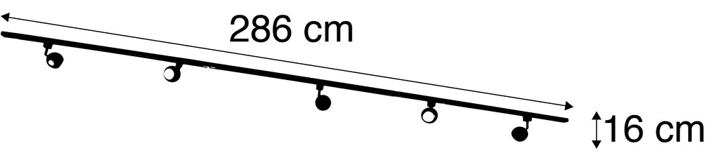 Modern railsysteem met 5 spots wit 1-fase  - Iconic Gissi