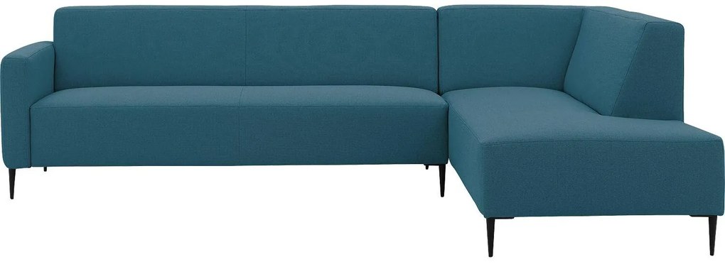 Goossens Key West blauw, stof, 3-zits, modern design met ligelement rechts