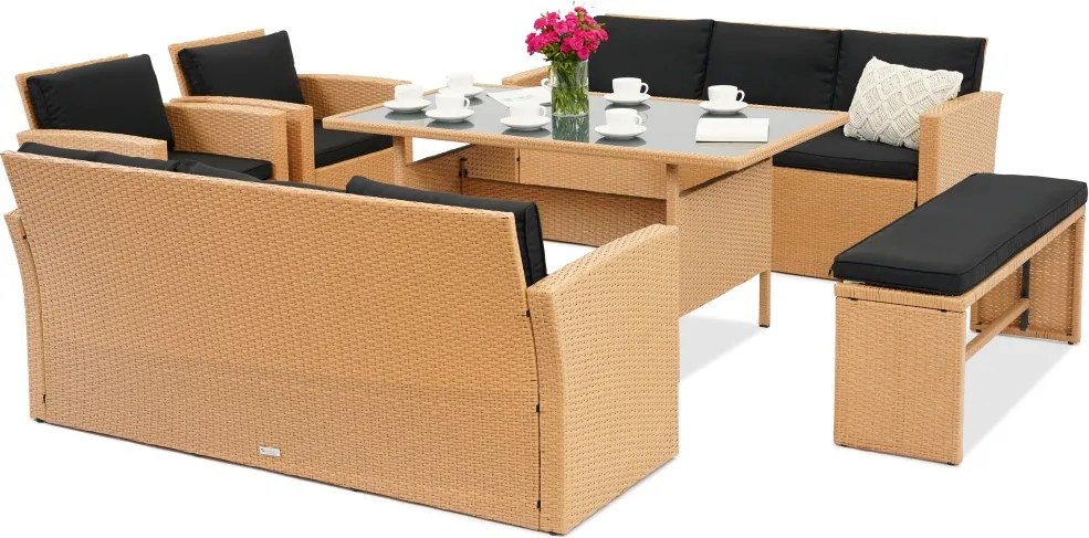 Rotan tuinmeubelen Marseille Apetito 10 Garden Point beige