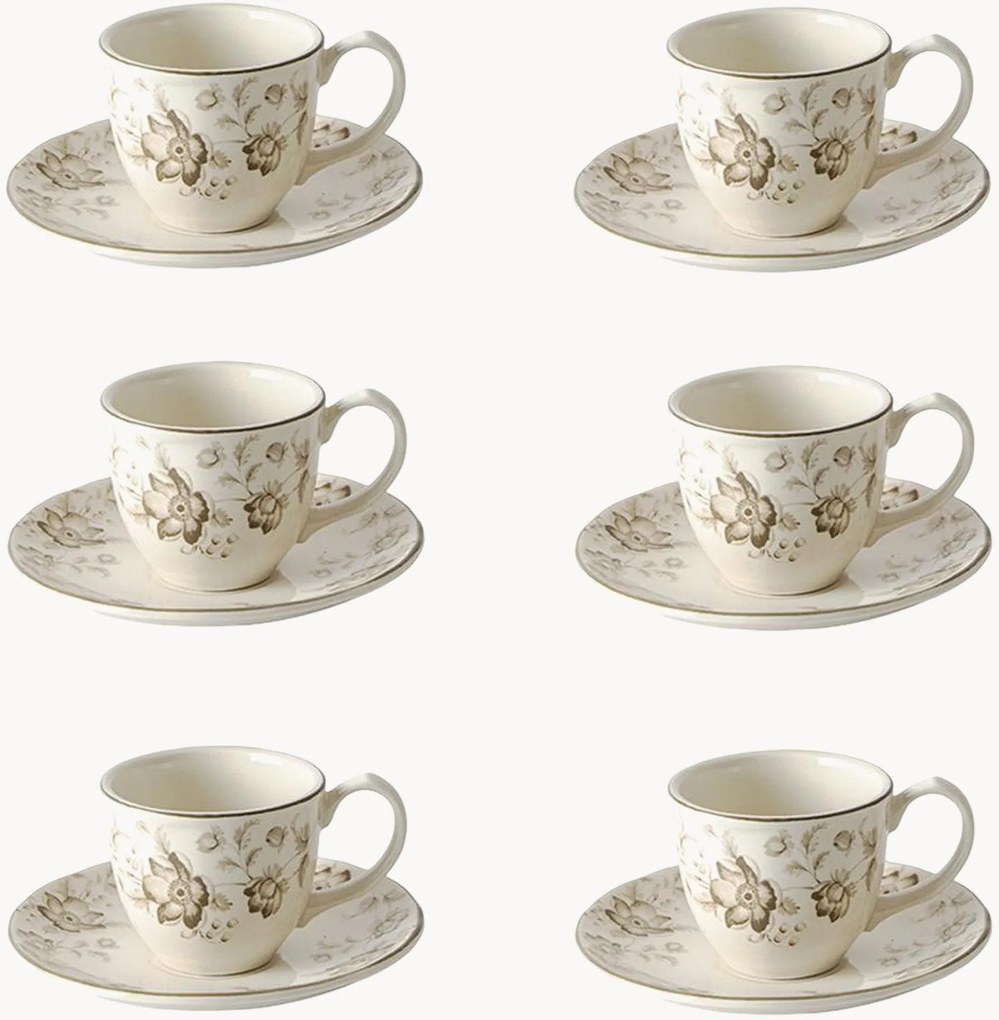 Koffiekopjes en schoteltjes Wonderwall van keramiek, 12-delig