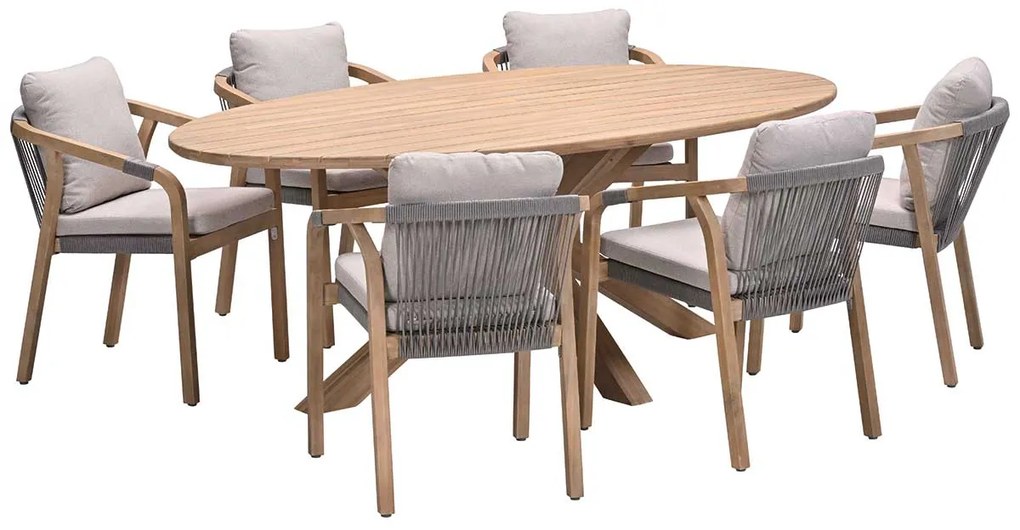 Garden Impressions Alora tuinset 7-delig - Tamako tuintafel ovaal 220x115 cm