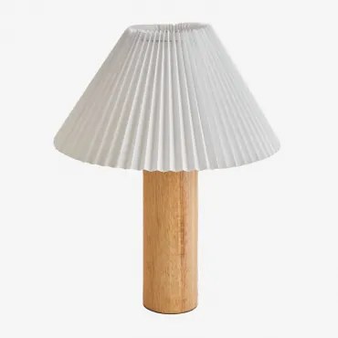 Gaines Rubberen Houten Tafellamp Ø40 Cm - Sklum