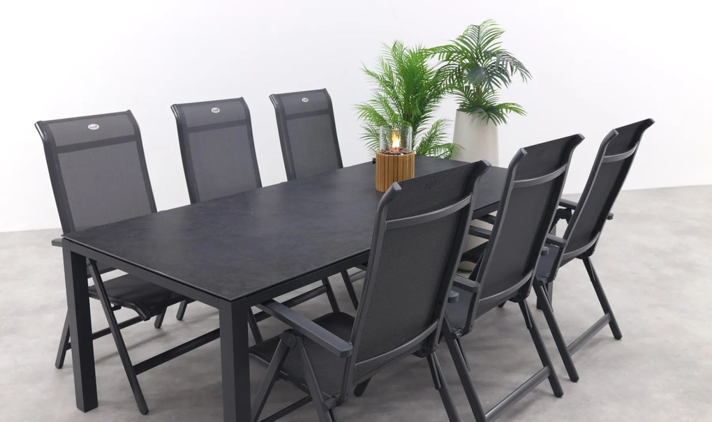 Hartman Milaan/Chaneo verstelbare tuinset - 220x100 cm. - 7-delig