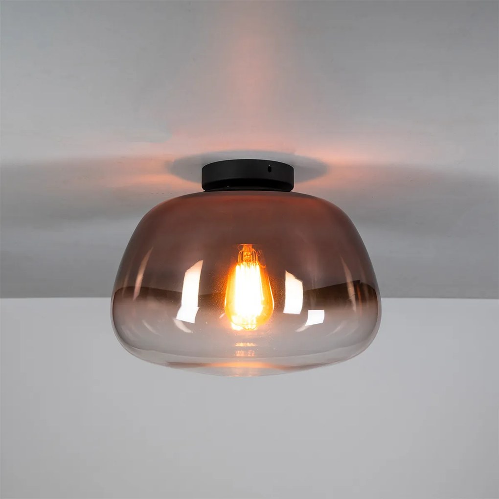 Plafondlamp Gecoat Glas Bruin