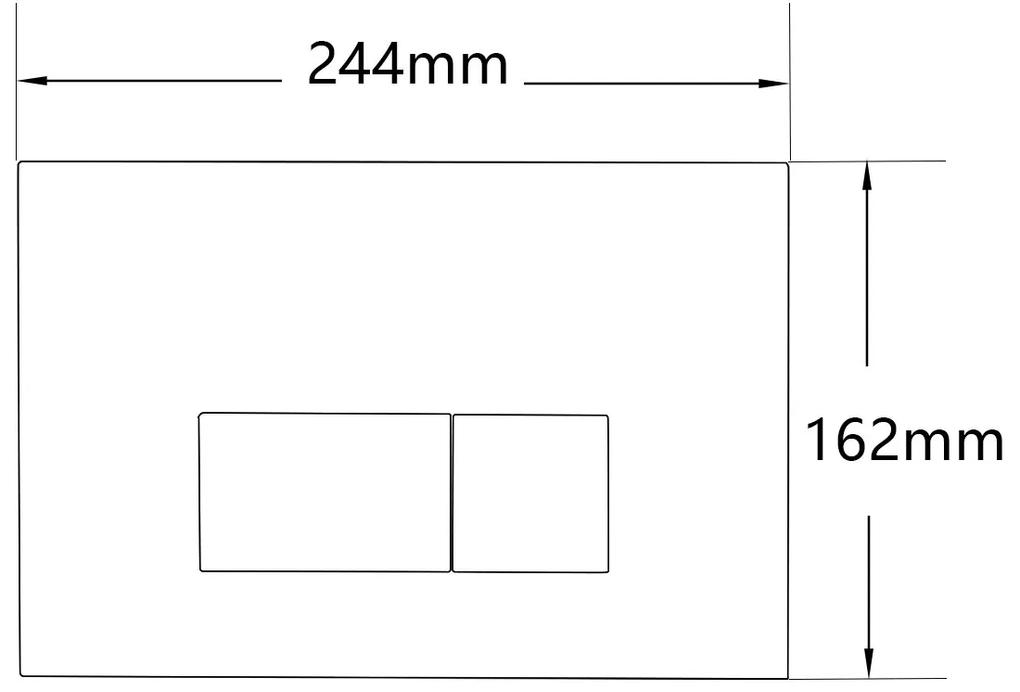 Qeramiq Push kunststof drukplaat mat zwart met vierkante knoppen voor o.a. UP320 inbouwreservoir