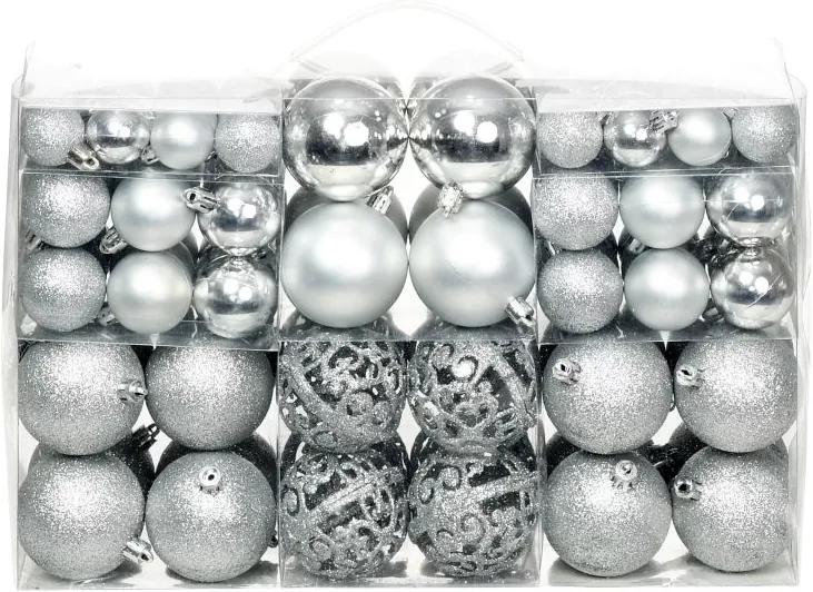 Kerstballenset 6 cm zilver 100-delig