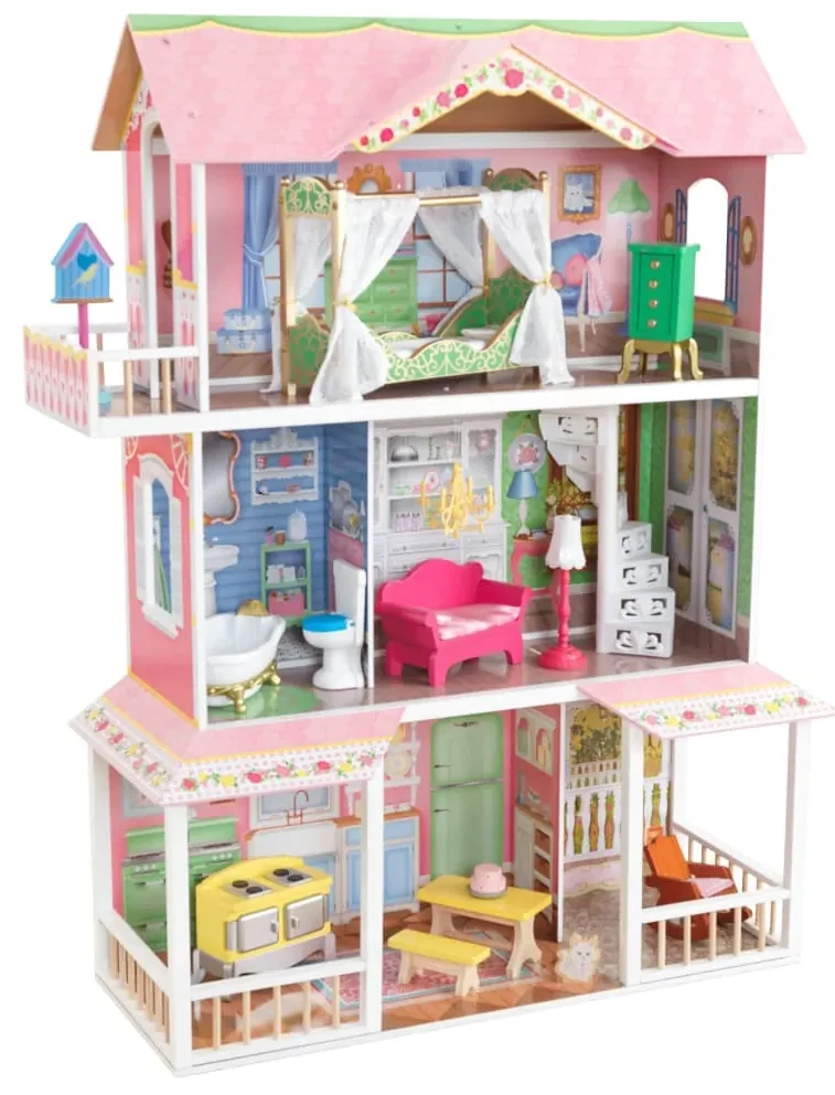 KidKraft Poppenhuis 3-laags Sweet Savannah 88,39x33,02x111,76 cm