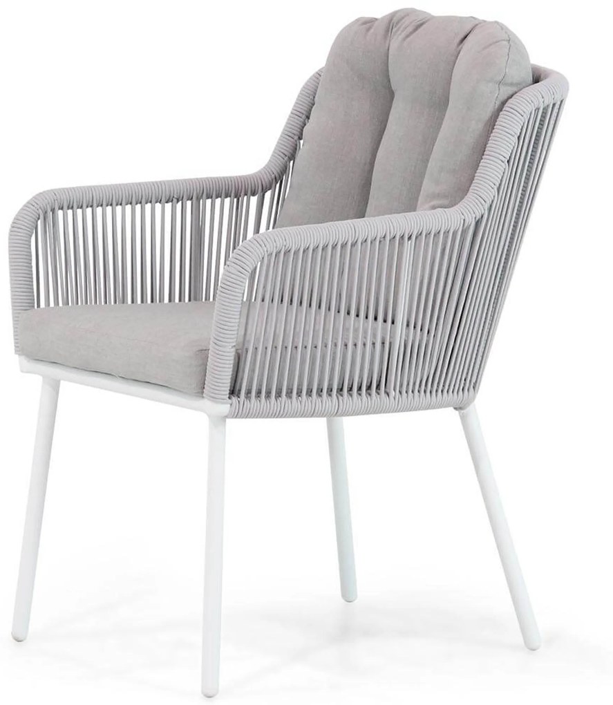 Tuinset 6 personen 220 cm Aluminium/rope Wit Santika Furniture Santika