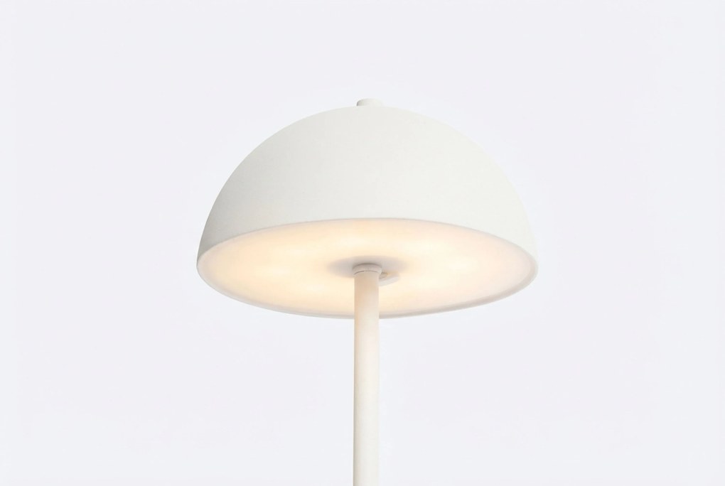 Buiten Tafellamp Mushroom Wit Oplaadbaar -staps Dimbaar - Keira Kunststof /Staal Wit