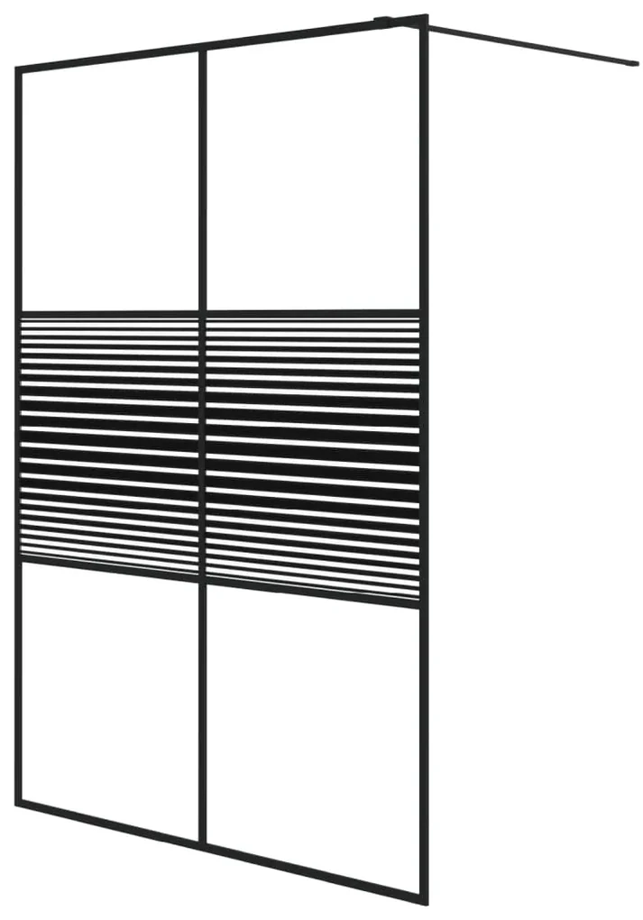 vidaXL Inloopdouchewand 140x195 cm transparant ESG-glas zwart