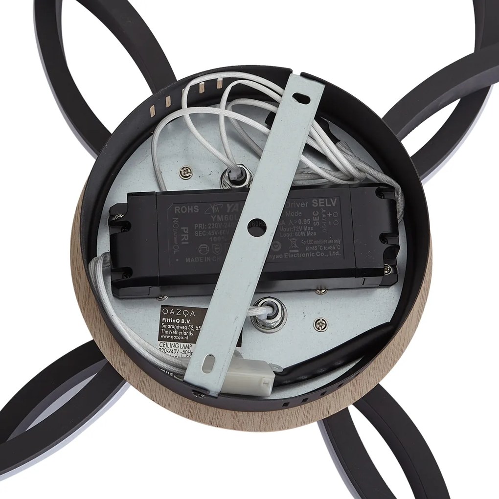 Plafondlamp hout incl. LED 3-staps dimbaar 4-lichts - Navara