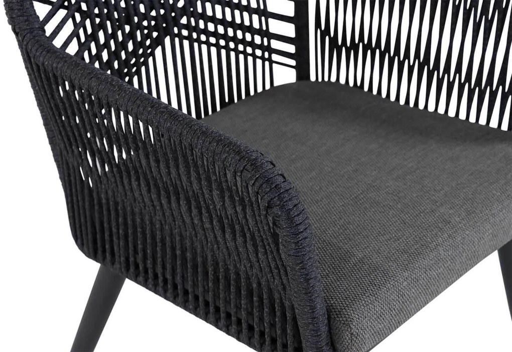 Tuinstoel Aluminium/wicker Grijs-antraciet Coco Vedra