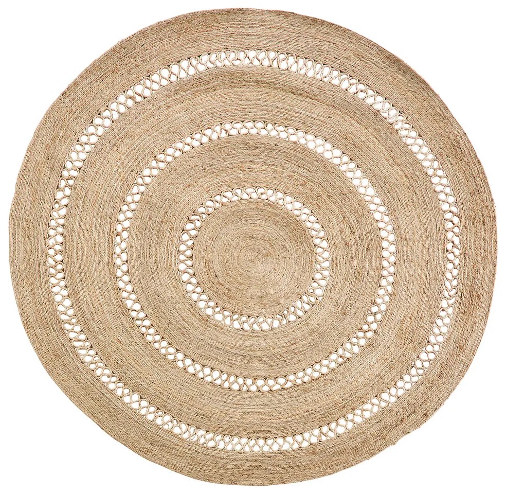 Rond vloerkleed in jute, Aftas