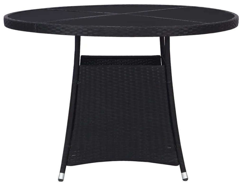 vidaXL Tuintafel 110x74 cm poly rattan zwart