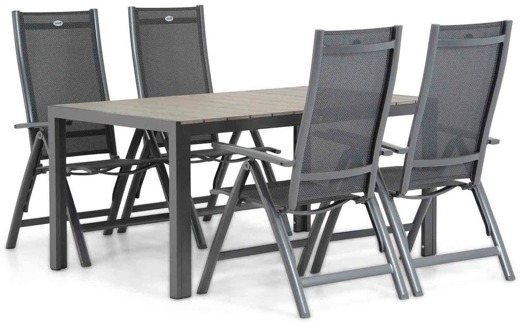 Tuinset 4 personen 155 cm Aluminium/Textileen /Aluminium/textileen Grijs Hartman Royal