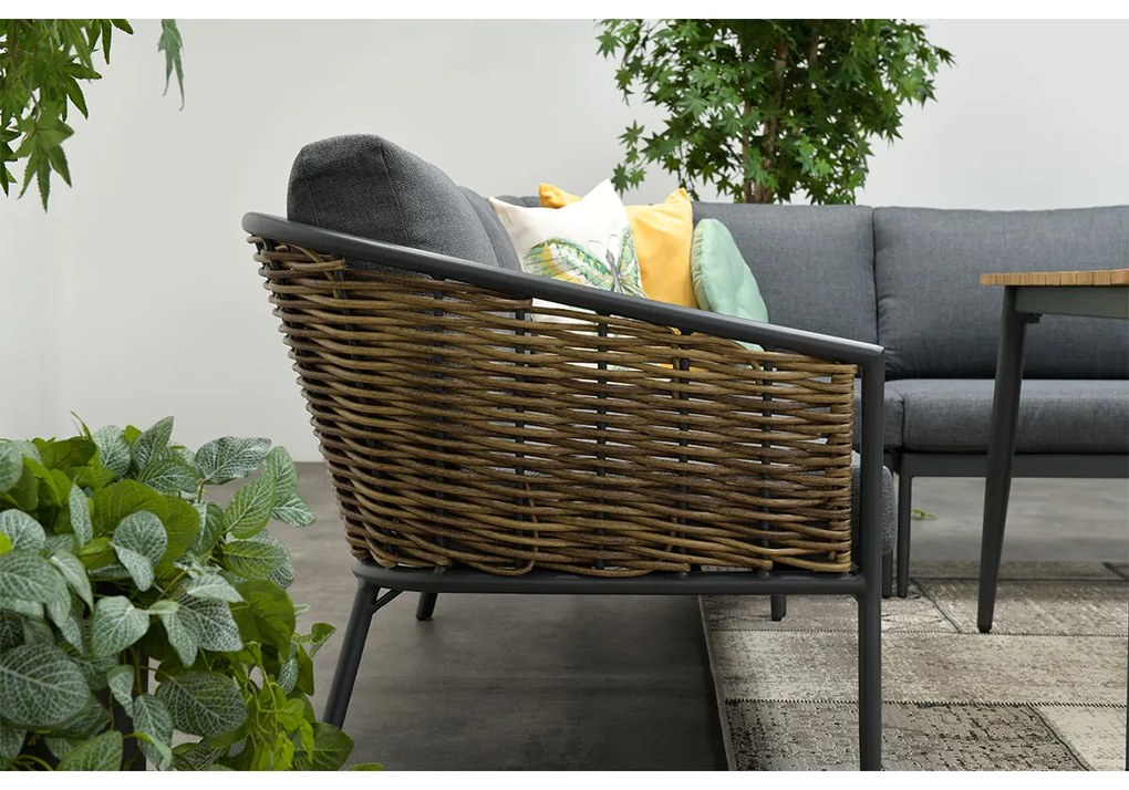 Garden Impressions San Vito lounge dining set 4-delig - donker grijs