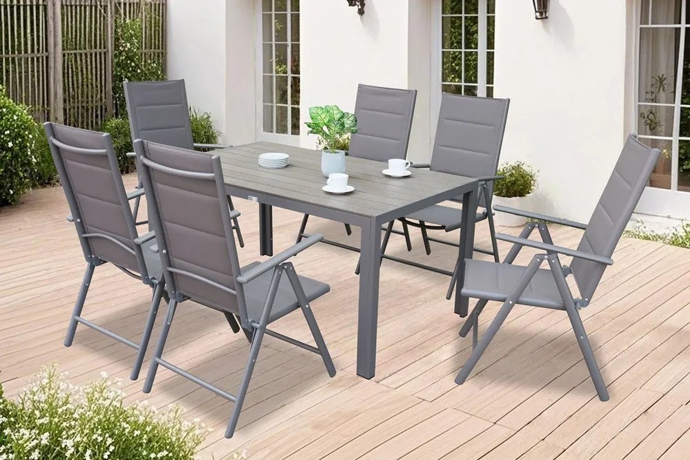 Polywood Verona aluminium tuinset voor 8 personen Garden Point grijs