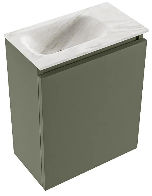 Mondiaz Ture DLux toiletmeubel 40cm army met wastafel ostra links met kraangat