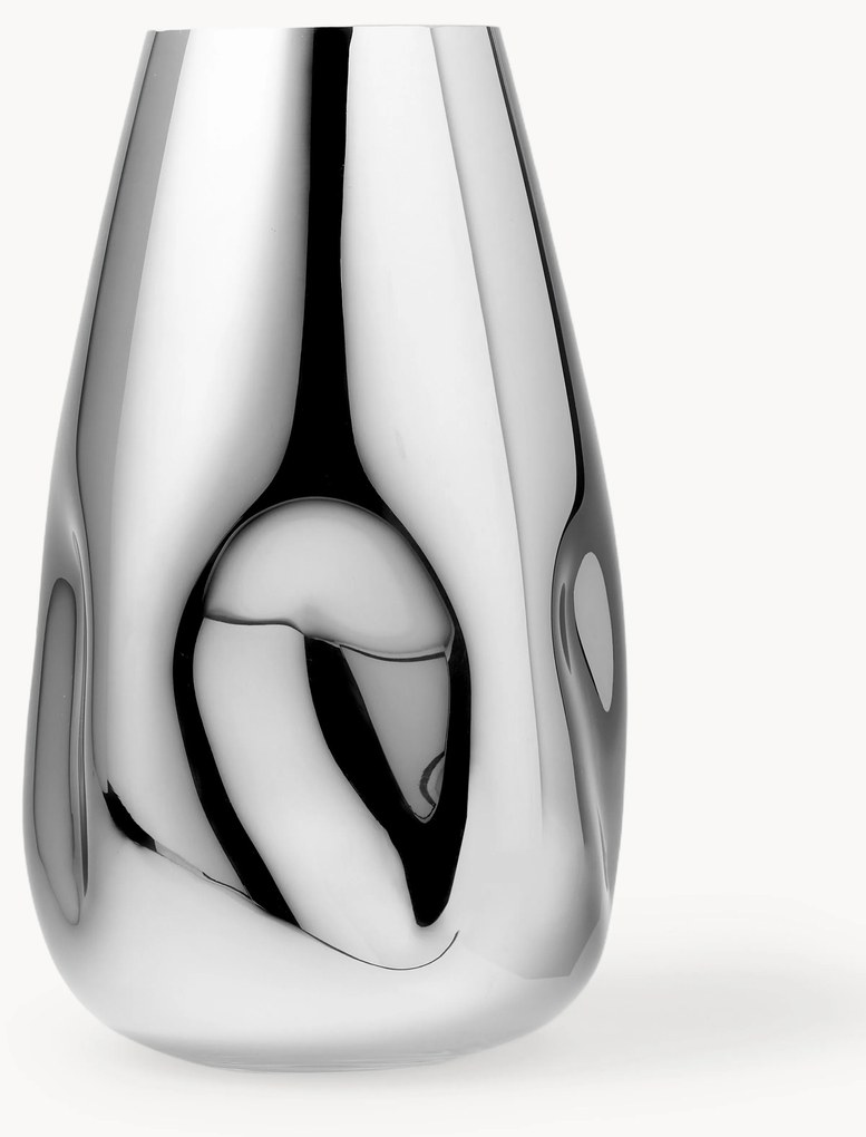 Grote mondgeblazen glazen vaas Mirror, H 35 cm