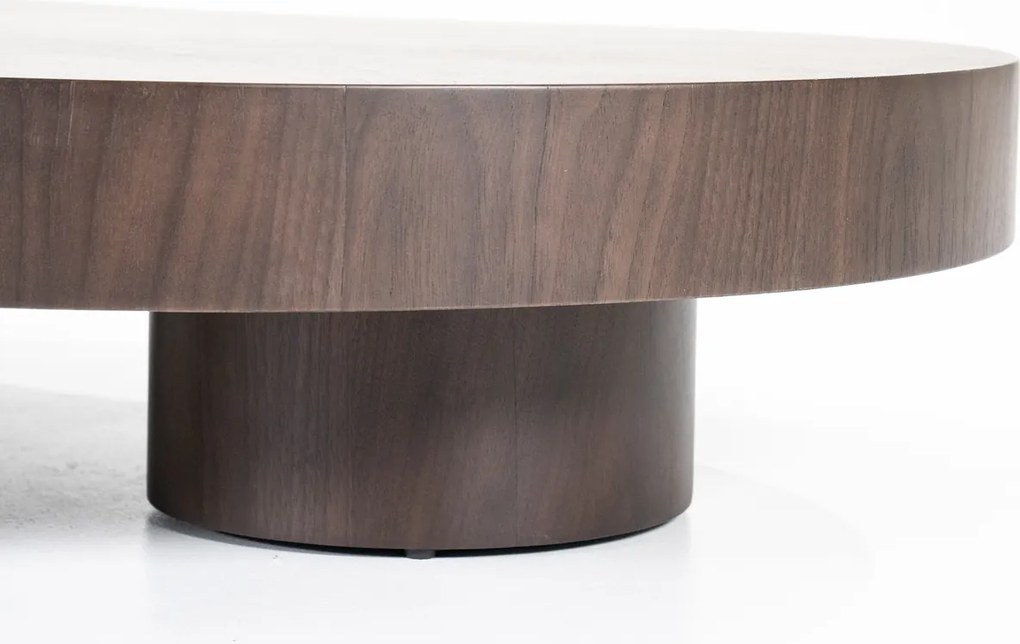Grote Salontafel Walnoot Organisch - 150 X 110cm.
