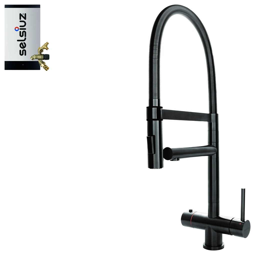 Selsiuz Inox XL kokend water kraan met combi extra boiler gunmetal