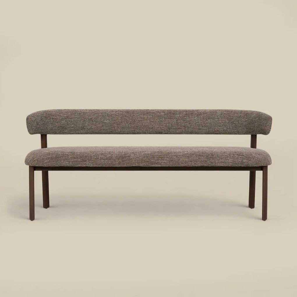 Eetkamerbank Walnoot Met Grove Stof 180 Cm
