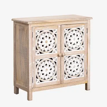 Ardel Mangohouten Dressoir Vintage Wit Hout - Sklum