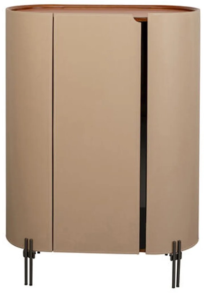 Kare Design Tango Ovale Design Kast Beige Leer - 80x40x115cm.